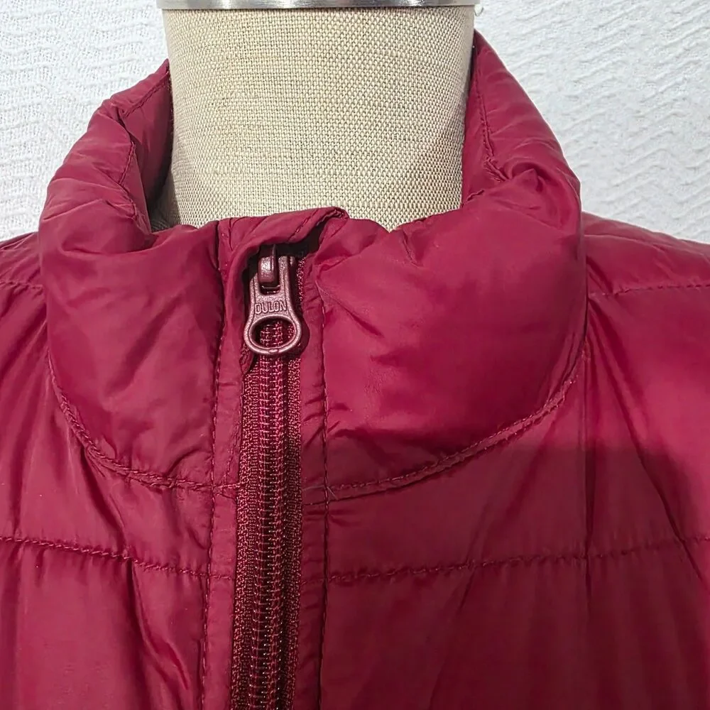 NWOT Tek Gear Men Puffer Lightweight Vest Dark Red Quilted Full Zip L